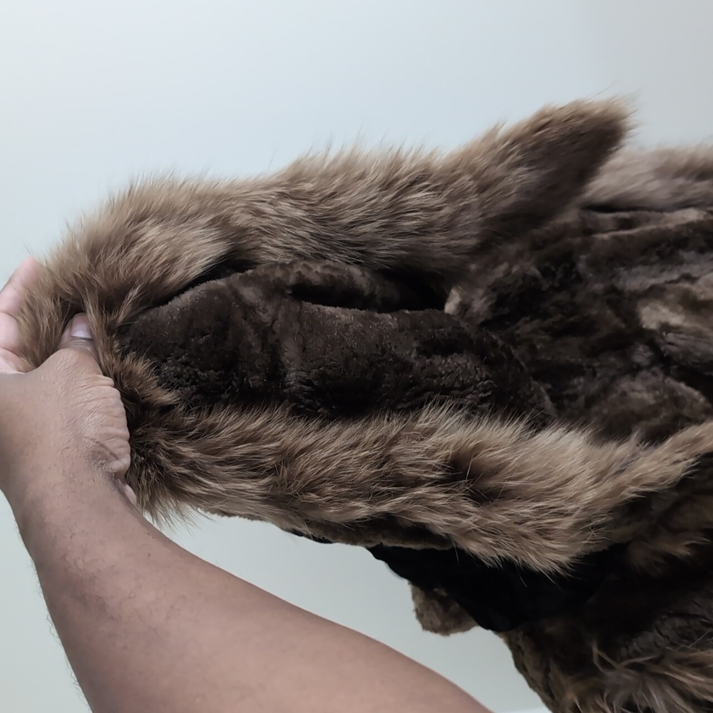 Women's Brown Real Fur Coat - Picture 4 of 14